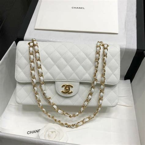 little white chanel bag|Chanel bags white color.